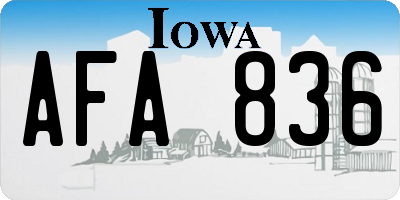 IA license plate AFA836
