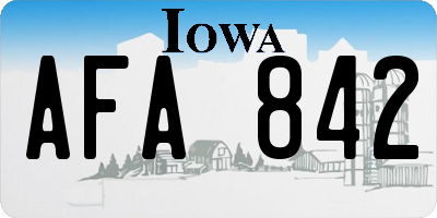 IA license plate AFA842