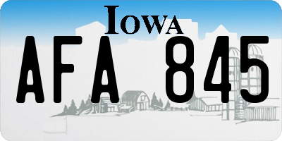 IA license plate AFA845