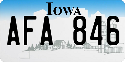 IA license plate AFA846