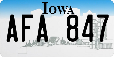 IA license plate AFA847