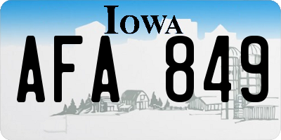 IA license plate AFA849