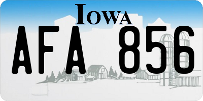 IA license plate AFA856