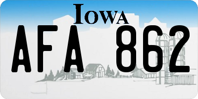 IA license plate AFA862