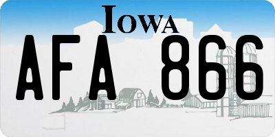 IA license plate AFA866