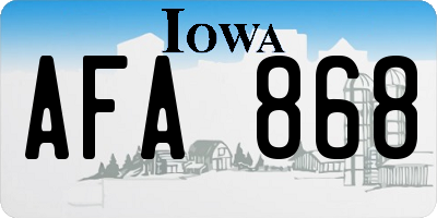 IA license plate AFA868