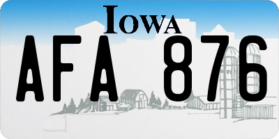 IA license plate AFA876