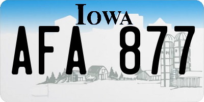 IA license plate AFA877