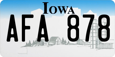 IA license plate AFA878