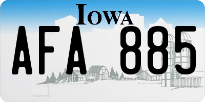 IA license plate AFA885