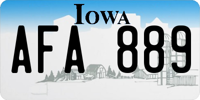 IA license plate AFA889