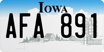 IA license plate AFA891