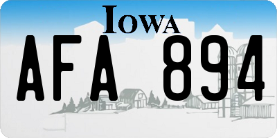 IA license plate AFA894