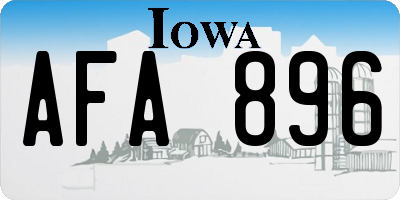 IA license plate AFA896