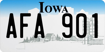 IA license plate AFA901