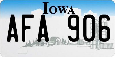 IA license plate AFA906