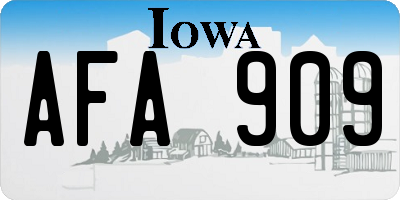 IA license plate AFA909