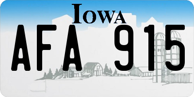 IA license plate AFA915