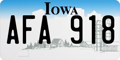 IA license plate AFA918