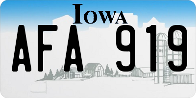 IA license plate AFA919