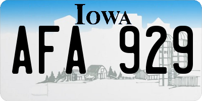IA license plate AFA929