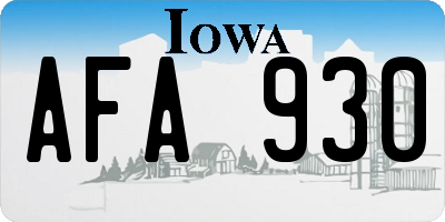 IA license plate AFA930