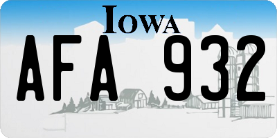IA license plate AFA932