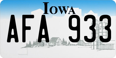 IA license plate AFA933