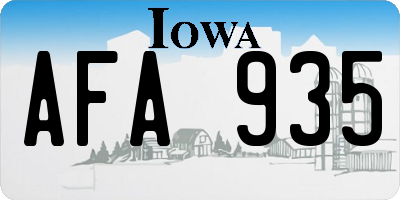 IA license plate AFA935