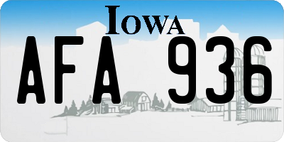 IA license plate AFA936