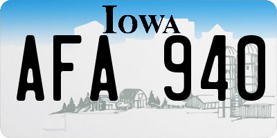 IA license plate AFA940