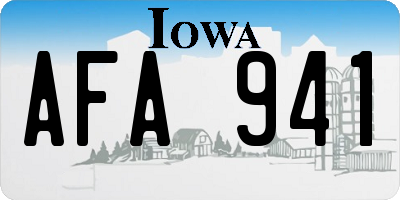 IA license plate AFA941