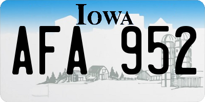 IA license plate AFA952