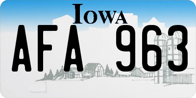 IA license plate AFA963