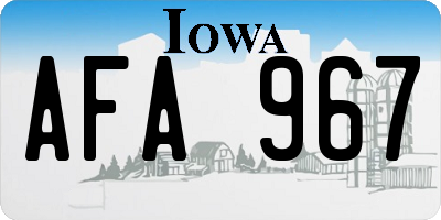 IA license plate AFA967