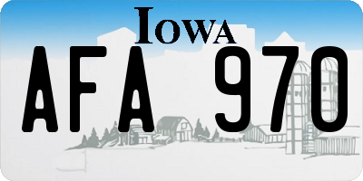 IA license plate AFA970