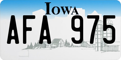 IA license plate AFA975