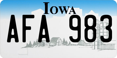 IA license plate AFA983