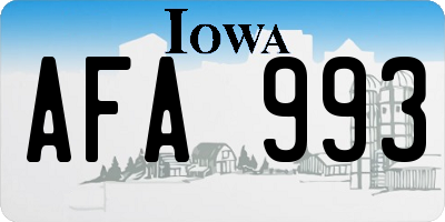 IA license plate AFA993