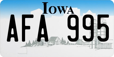 IA license plate AFA995