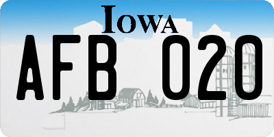 IA license plate AFB020