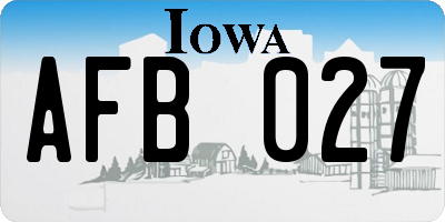IA license plate AFB027