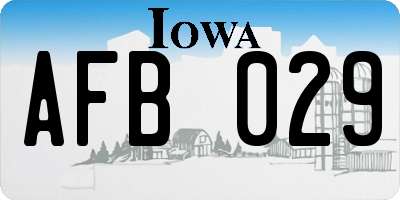 IA license plate AFB029
