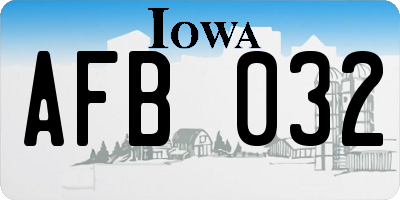 IA license plate AFB032
