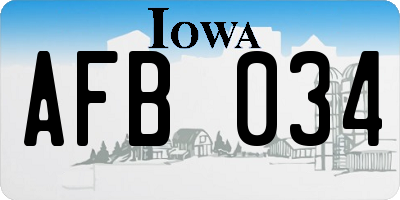 IA license plate AFB034