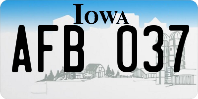 IA license plate AFB037