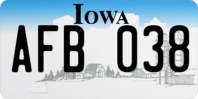 IA license plate AFB038