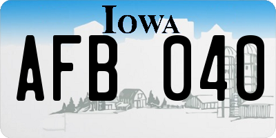 IA license plate AFB040