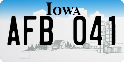 IA license plate AFB041
