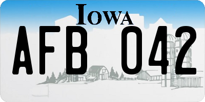 IA license plate AFB042
